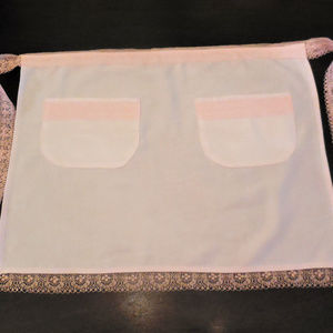 Vintage Apron Light Pink Lace Trimmed Half Apron